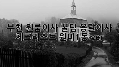 부천 원룸이사 꿀팁🍯 용달이사 체크리스트 (원미1동 ver.)